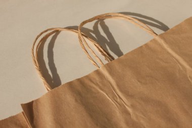 Kraft kağıt tek kullanımlık torbalar izole, eko tarzı yaşam, ekolojik ve ekonomik pacaging.