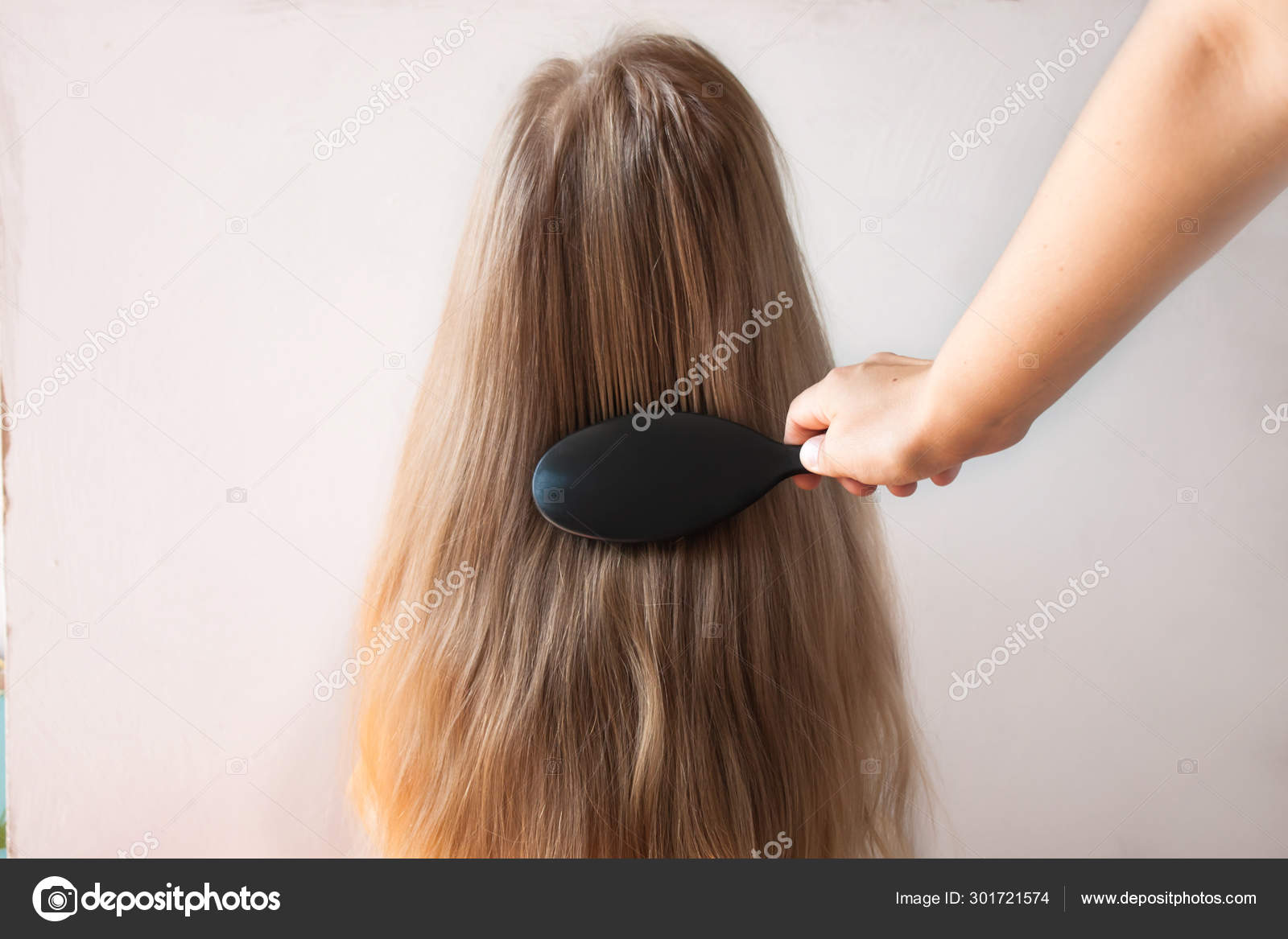 Cute Girl With Long Blond Hair Back View Of Little Girlie