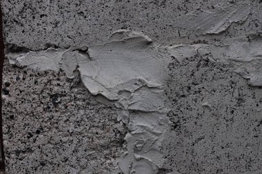 Mutfak atölyesi, masa, pencere pervazı, çit için kullanılan koyu gri kireçtaşı arka plan. Siyah beyaz tuğla taş dokusu. Metin tabelası reklam tasarımı mockup.Mimari detay doğal arkaplan