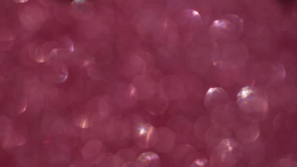 Модні Рожеві Кольори Святкові Блискучі Розфокусовані Вогні Червоний Фіолетовий Боке — стокове відео