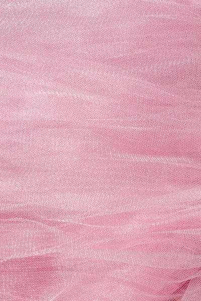 Pink Tulle Fabric Texture Top View Coral Background Fashion Color — Stock Photo, Image