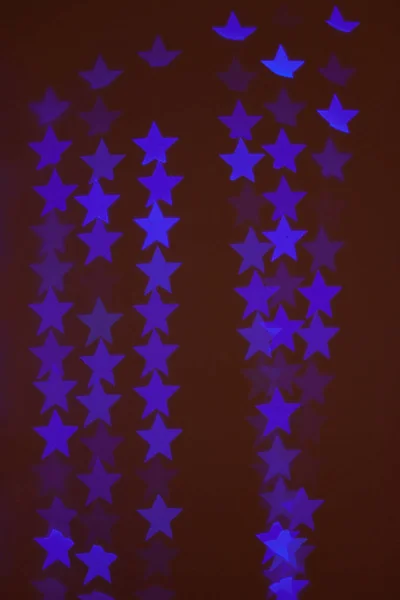 Neon Światło Boże Narodzenie Girlandy Formie Gwiazdek Ciemnym Tle — Zdjęcie stockowe