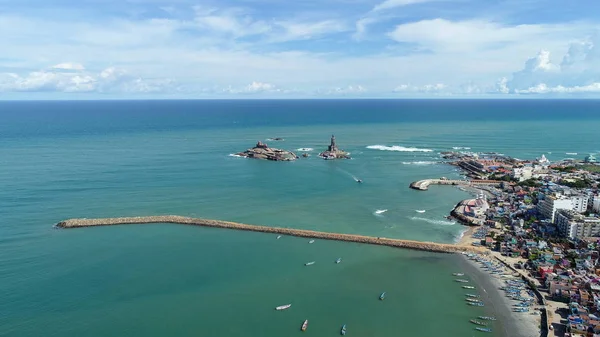 Mémorial Kanyakumari Thiruvalluvar Vue Temple Vivekananda — Photo