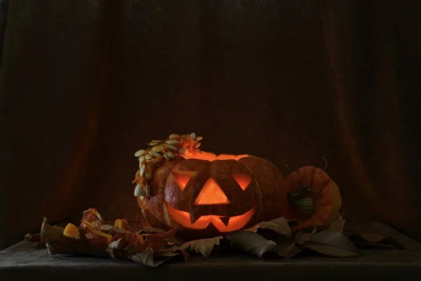 Halloween pumpkin lamp.