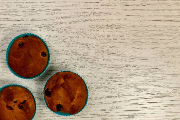 Trois Gâteaux Pâques Des Cupcakes Aux Raisins Dans Des Boîtes — Photo