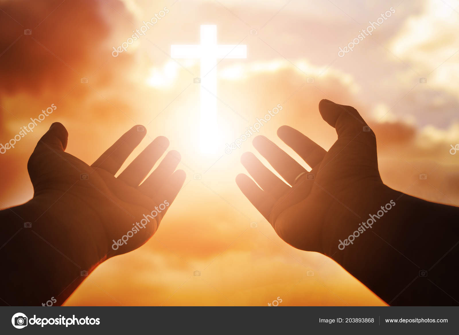 Christian Man Open Hands Worship Christian Eucharist Therapy Bless God  Stock Photo by ©artitcom 203893868