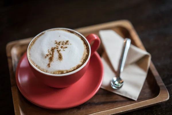 Caffellatte Sul Tavolo Della Caffetteria Pausa Caffè Concetto Rilassante — Foto Stock