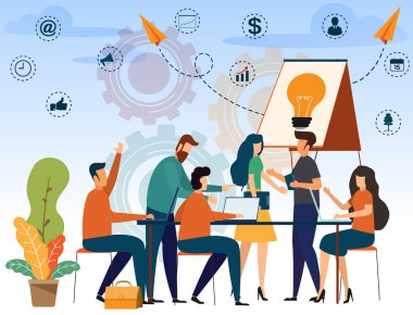 Çalışanlar tartışma w ile iş adamları takım çalışması kompozisyon