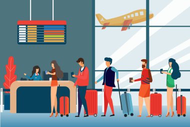 Tarama yolcuları, Havaalanı Mix yarış Passeng grubu Check In