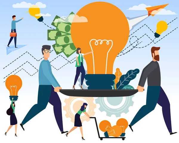 Επιχειρηματίες και δημιουργικές ιδέες για να κάνουν χρήματα η ανάπτυξη του β — Διανυσματικό Αρχείο