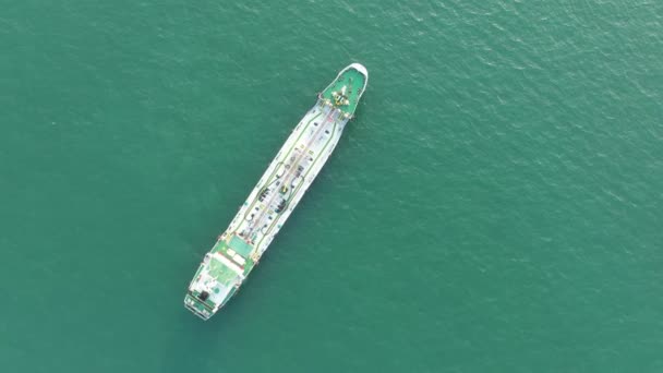 Lpg Olajszállító Tartályhajót Tengeri Kikötőben Szállító Hajó Légi Rálátása Hajó — Stock videók