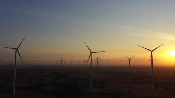 Vista Aérea Turbinas Eólicas Salvar Energia Salvar Mundo Formato Vídeo — Vídeo de Stock