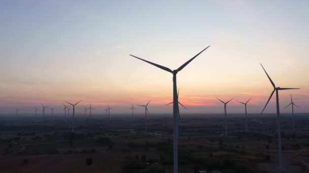 Luftaufnahme Von Windturbinen Von Energy World Video Format Luftaufnahme Bei — Stockvideo