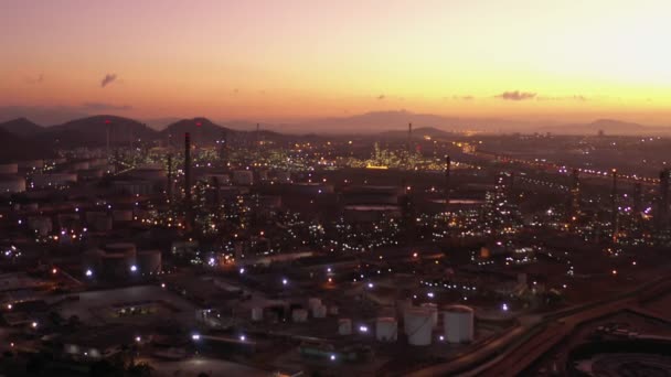 Imagens Visão Aérea Rolo Terminal Óleo Leve Instalação Industrial Para — Vídeo de Stock