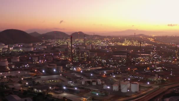 Imagens Visão Aérea Rolo Terminal Óleo Leve Instalação Industrial Para — Vídeo de Stock