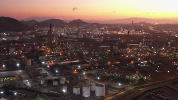 Imagens Visão Aérea Rolo Terminal Óleo Leve Instalação Industrial Para — Vídeo de Stock