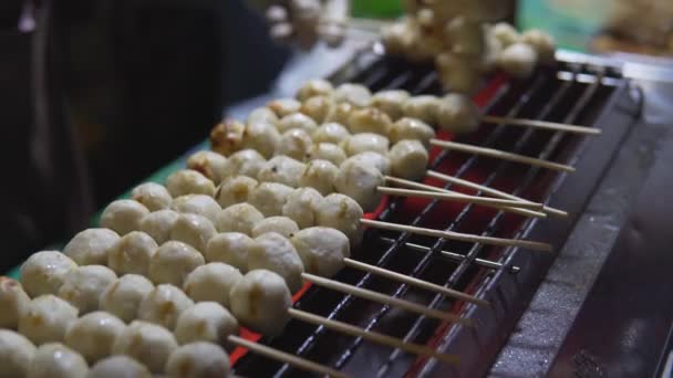 Footage Roll Thai Style Hand Street Vendors Hand Cooking Fasball — Stock videók