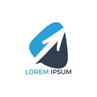 Ok iş logo tasarımı. İlerleme ve Başarı logosu.