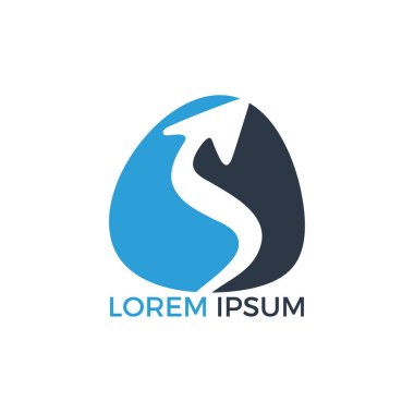 Ok iş logo tasarımı. İlerleme ve Başarı logosu.