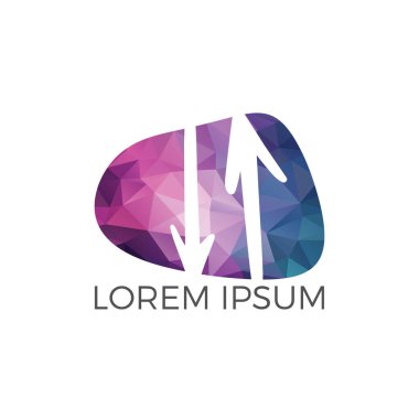 Ok iş logo tasarımı. İlerleme ve Başarı logosu.