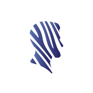 Şık erkek yüz profili. İnsan kafası vektör sembolü. İş, bilim, psikoloji, tıp için işareti kavramı. Yaratıcı işareti adam siluet tasarlamak.