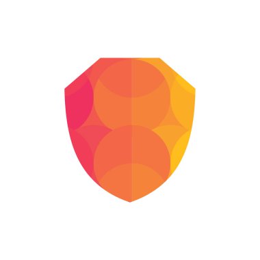 Renkli kalkan vektör. Simge resim kalkan, düz vektör, App ve Web sembolü kalkan.