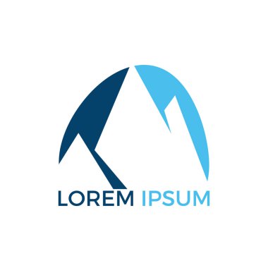 Dağlar logo tasarım vektör. Turizm logosunu görmeniz gerekir. İşareti seyahat ve macera.
