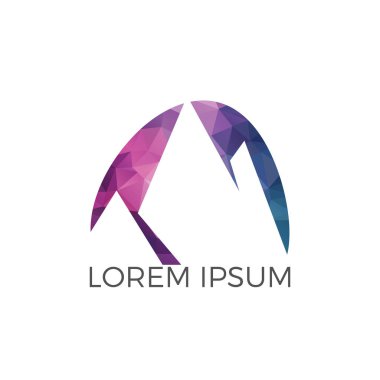 Dağlar logo tasarım vektör. Turizm logosunu görmeniz gerekir. İşareti seyahat ve macera.