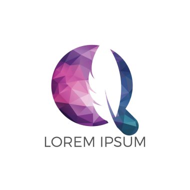 Tüy Tüy Kalemi Logosu Tasarımı. Hukuk Hukuku Avukatı Yazar Durağan Logotype konsept simgesi