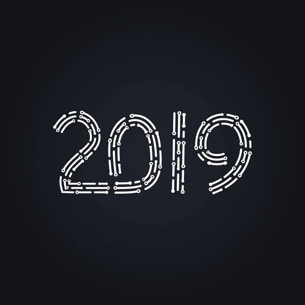 Happy New Year 2019 Vector Design New Year 2019 Creative — Stock Vector