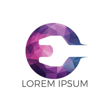 Teknik Onarım Servisi logo tasarımı anahtarı. Simge basit kayıt onarım araçları.