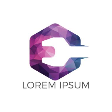 Teknik Onarım Servisi logo tasarımı anahtarı. Simge basit kayıt onarım araçları.