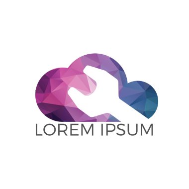 Bulut anahtarı araç vektör Logo tasarımı. Mobil kavramı ve web tasarım uygulamaları onarma. 