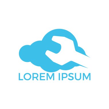 Bulut anahtarı araç vektör Logo tasarımı. Mobil kavramı ve web tasarım uygulamaları onarma. 