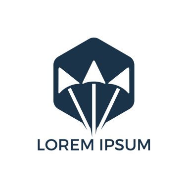 Oklar logo tasarım vektör. Ok vektör simgesi. Soyut okları sistem yaratıcı işareti. İlerleme strateji geliştirme simgesi.