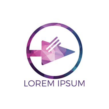İmleç logo tasarım konsepti. Piksel ok logo tasarımı. Ok işaretçisini logo iş marka simgesi.