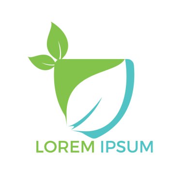 Doğa logo tasarımı. Yeşil tropikal simgesi bırakır. Ağaç bitki örtüsü Logo şablonu.