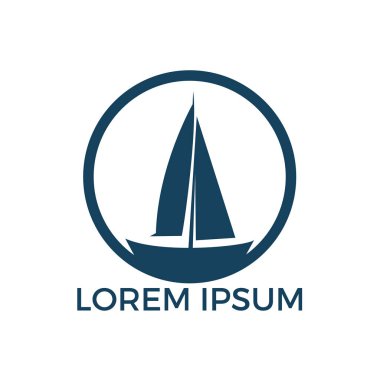 Yat logo tasarımı. Spor takımı vektör logo tasarım kulüp veya yat yatçılık. Deniz seyahat macera ya da Yatçılık Şampiyonası, yelken gezisi turnuva.