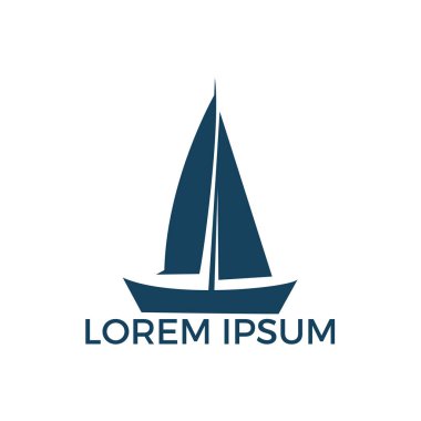 Yat logo tasarımı. Spor takımı vektör logo tasarım kulüp veya yat yatçılık. Deniz seyahat macera ya da Yatçılık Şampiyonası, yelken gezisi turnuva.