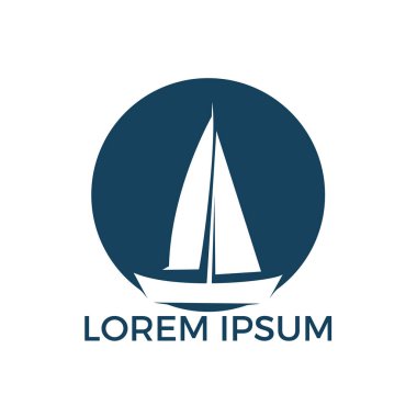 Yat logo tasarımı. Spor takımı vektör logo tasarım kulüp veya yat yatçılık. Deniz seyahat macera ya da Yatçılık Şampiyonası, yelken gezisi turnuva.
