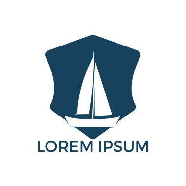 Yat logo tasarımı. Spor takımı vektör logo tasarım kulüp veya yat yatçılık. Deniz seyahat macera ya da Yatçılık Şampiyonası, yelken gezisi turnuva.
