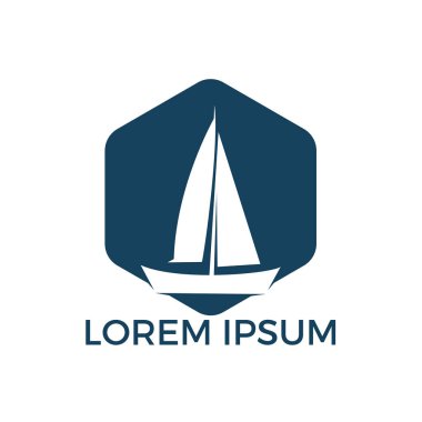Yat logo tasarımı. Spor takımı vektör logo tasarım kulüp veya yat yatçılık. Deniz seyahat macera ya da Yatçılık Şampiyonası, yelken gezisi turnuva.