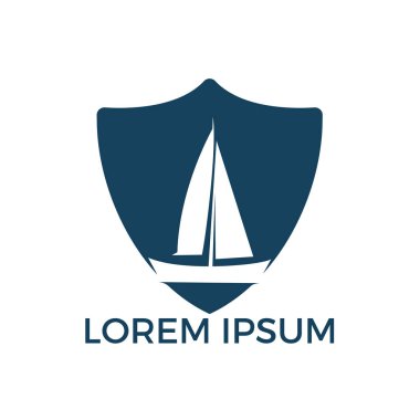 Yat logo tasarımı. Spor takımı vektör logo tasarım kulüp veya yat yatçılık. Deniz seyahat macera ya da Yatçılık Şampiyonası, yelken gezisi turnuva.