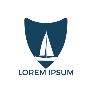 Yat logo tasarımı. Spor takımı vektör logo tasarım kulüp veya yat yatçılık. Deniz seyahat macera ya da Yatçılık Şampiyonası, yelken gezisi turnuva.