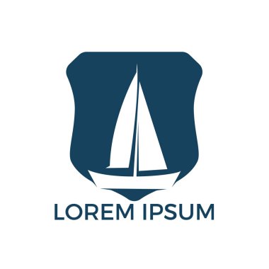 Yat logo tasarımı. Spor takımı vektör logo tasarım kulüp veya yat yatçılık. Deniz seyahat macera ya da Yatçılık Şampiyonası, yelken gezisi turnuva.