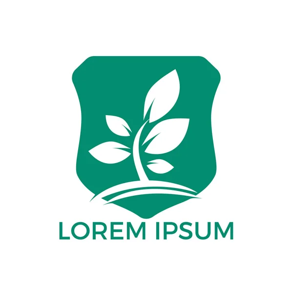 Baum Logo Design Minimalistisches Grünes Baumlogo Symbol Umwelt Und Naturschutz — Stockvektor