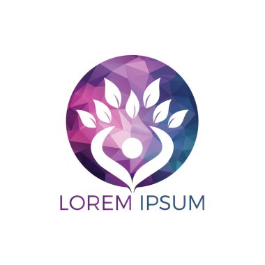 Ağaç insan logosunu görmeniz gerekir. Sağlıklı insanlar logo tasarımı. İnsan hayatı logo simge. 