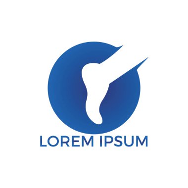 Ayak ve ayak bileği podiatry vektör logo tasarımı. Ayak logo tasarım şablonu. Ayak bakımı ve masaj logo tasarımı.