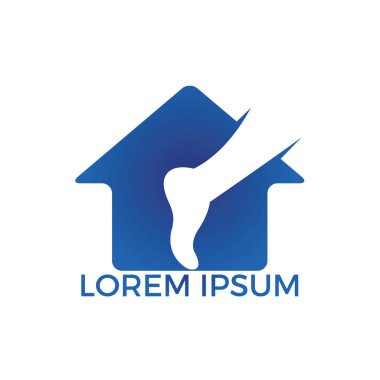 Ayak ve ayak bileği podiatry vektör logo tasarımı. Ayak ile ev ve tıbbi çapraz logo şablonu. Ayak bakımı ve masaj logo tasarımı.