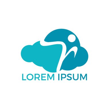 İnsan bulut vektör logo tasarımı. Modern bulut insan logo şablonu vektör.